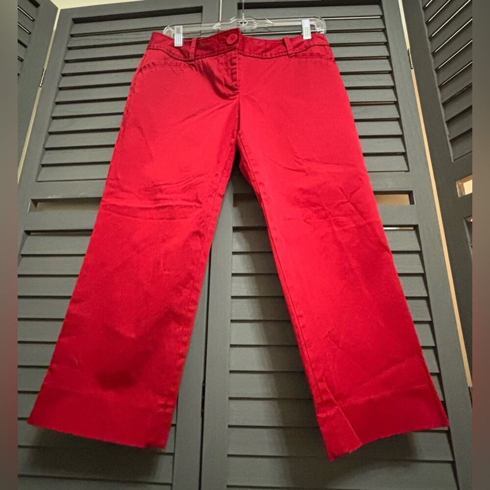 The Limited The Drew Fit Red Cropped Straight Leg Ankle Pants Size 6 - Picture 7 of 12